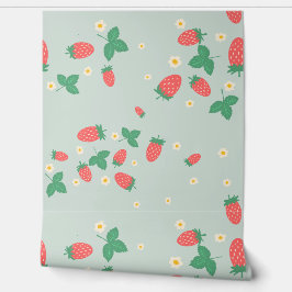 Papel de Parede Flor de Morango Miniatura