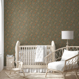 Papel de Parede Floral Botânico Vintage | Verde Sa