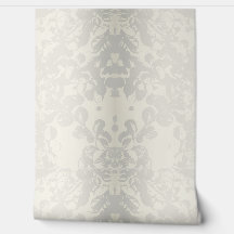 Papel de Parede Floral Cinza Bege Neutro Sem Costu