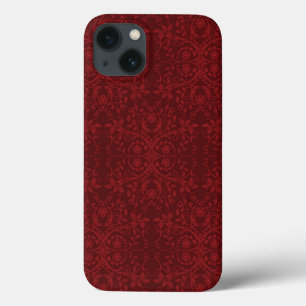 Papel de parede floral vermelho detalhado
