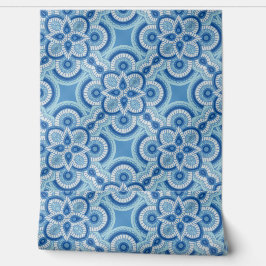 papel de parede geométrico azul 2' x 4'