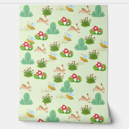 Papel de Parede Infantil Floresta – Coelhinhos, Ab