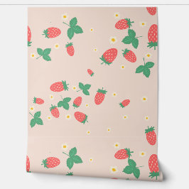 Papel de Parede Mini Flor de Morango