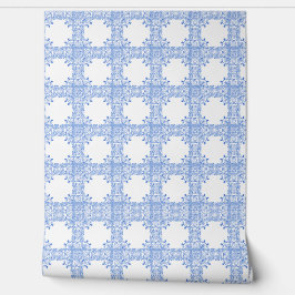 Papel de parede ornamental Azulejo azul