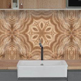 Papel de parede roseta esculpida em madeira