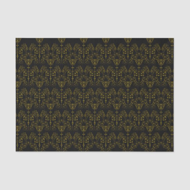 Papel de parede Vintage Damask - ouro + seu backgr (Frente )