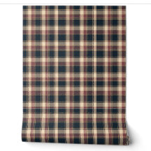 Papel de Parede Xadrez Burgundy e Azul-Marinho Mal