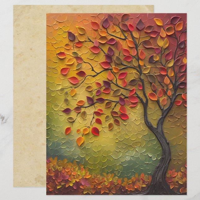 Papel De Pasta De Árvore De Pintura 3D (Frente/Verso)