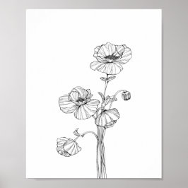 Papel de Poster minimalista de flores (Matte)