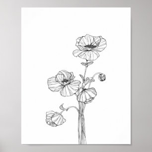 Papel de Poster minimalista de flores (Matte)