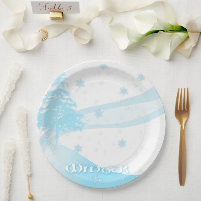 Papel de Prato de Tema de Inverno (Casamento)
