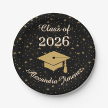 Papel de Pratos da Turma de 2026 da Classe Ouro Pr