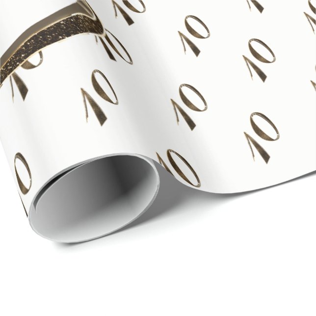 Papel De Presente 10º Aniversário do Casamento de Tin no Aniversário (Ponta do rolo)