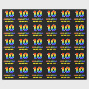 Papel De Presente 10º aniversário: Negrito, Divertido, Simples, Ar