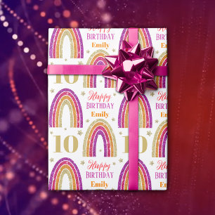 Papel De Presente 10º Aniversário - Nome Personalizado da Literatura