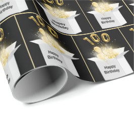 Papel De Presente 100 Balões de Aniversário em Caixa