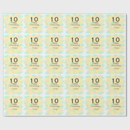 Papel De Presente 10 wedding anniversary yellow pastel name retro bo