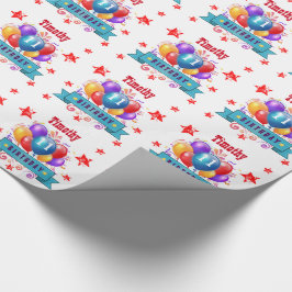 Papel De Presente 11 de Aniversário Balões Festivos Coloridos B11AZ