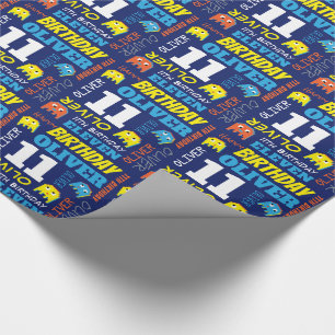Papel De Presente 11 de aniversário brilhante de alienígena de jog