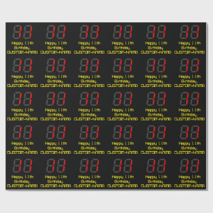 Papel De Presente 11o Aniversário: Estilo vermelho "11" do pulso de