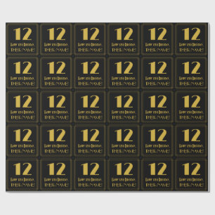 Papel De Presente 12 Aniversário ~ Art Deco Inspirou "12", Nome
