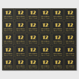 Papel De Presente 12 Birthday - Arte Deco Inspirou "12" e nome