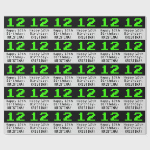 Papel De Presente 12 Birthday - Estilo Nerdy / Geeky "12" e nome