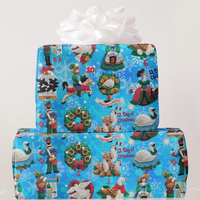 Papel De Presente 12 dias de natal ornamentos feitos à mão (Criador carregado)