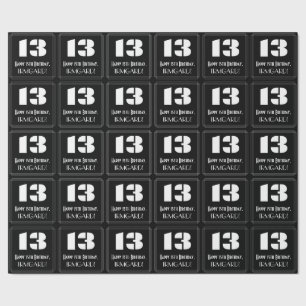 Papel De Presente 13 Aniversário: Art Deco Inspirou Olhar "13" & Nom