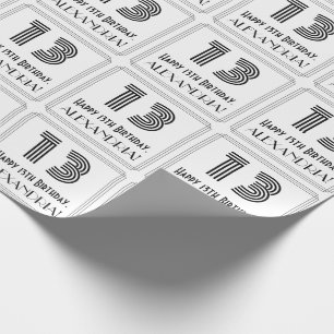 Papel De Presente 13o Aniversário: O art deco inspirou o estilo "13