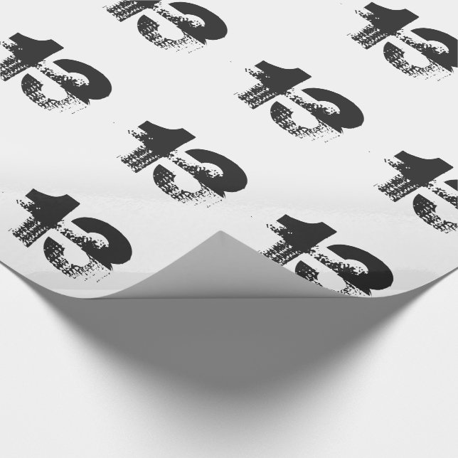 Papel De Presente 13o aniversário para qualquer um, preto no branco (Ponta)