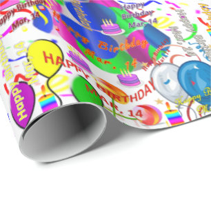 Papel De Presente 14 de março, papel de embrulhamento de presente de