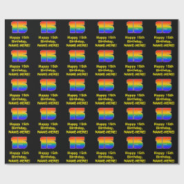 Papel De Presente 15 Aniversário: Divertido e Colorido Arco-Íris Ins