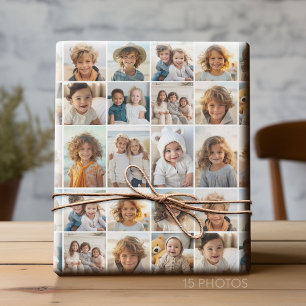 Papel De Presente 15 Grade de Colagem de Fotos - - fundo branco