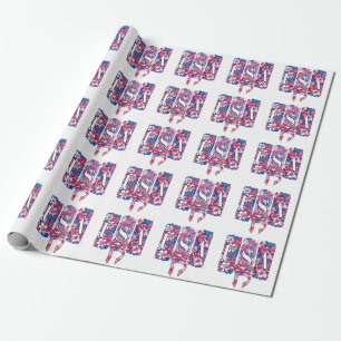 Papel De Presente 1776 América 4 de julho Flores EUA