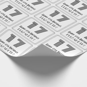 Papel De Presente 17.º aniversário: Art Deco Inspira Estilo "17" + N