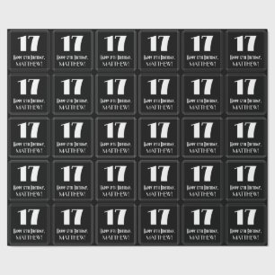 Papel De Presente 17.º aniversário - Art Deco Inspirou "17", Nome