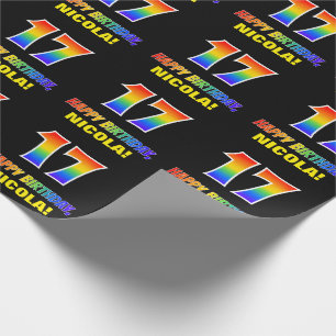 Papel De Presente 17.º aniversário: Negrito, Divertido, Simples, Arc