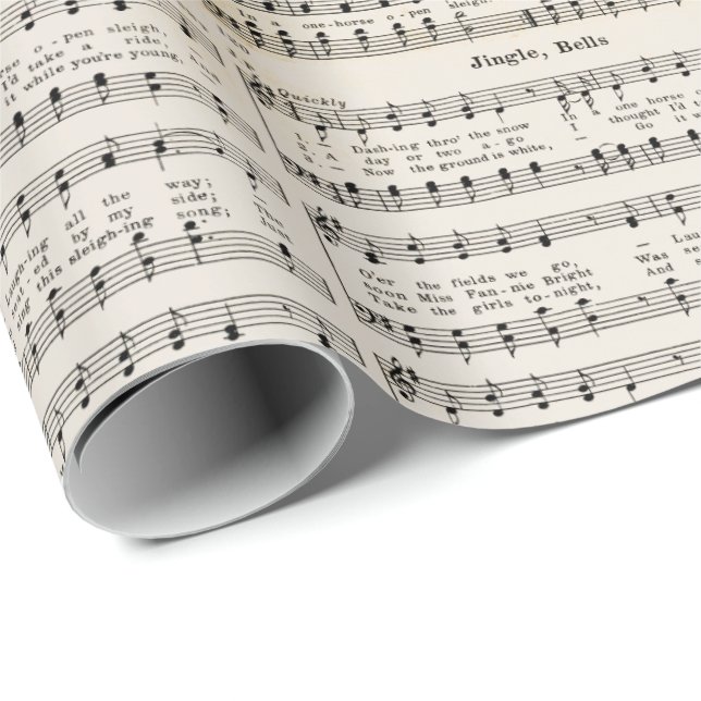 Papel De Presente 1850 Jingle, Bells! Decoupage de Moldagem de Natal (Ponta do rolo)