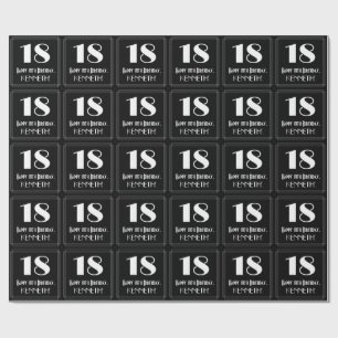 Papel De Presente 18.º aniversário - Art Deco Inspirou "18", Nome