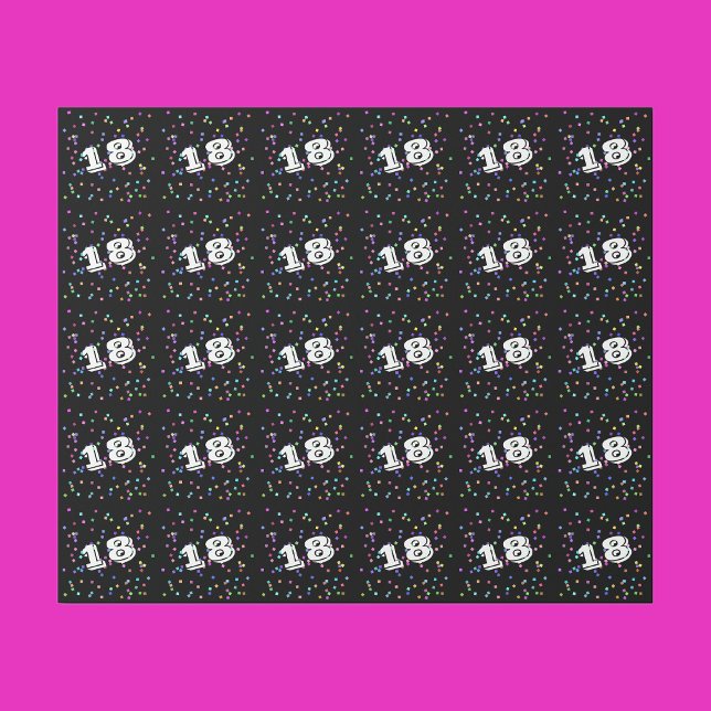 Papel De Presente 18.º Aniversário Papel de embrulhamento de present (Criador carregado)