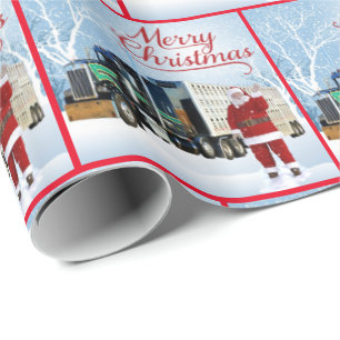 Papel De Presente 18 Caminhão De Rodas E Trilhos De Bovinos Natal