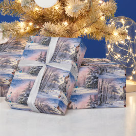 Papel De Presente 1950 Mulher com Borboletas Saudação de Natal