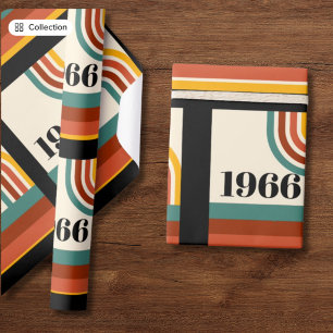 Papel De Presente 1966 Faixa Retro Vintage de Aniversário de 60 anos