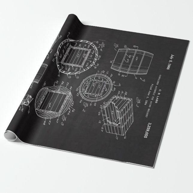 Papel De Presente 1966 Whiskey Container (Desenrolado)