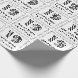 Papel De Presente 19.º Aniversário: Art Deco Estilo Inspirado "19" +