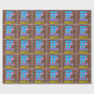 Papel De Presente 19.o aniversário: Divertido, Grafite Urbano Inspi