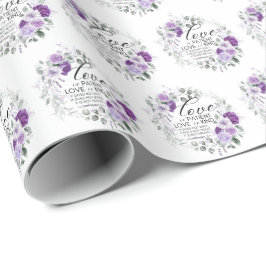 Papel De Presente 1 Corinthians 13:4 O amor é Violeta Paciente Flora