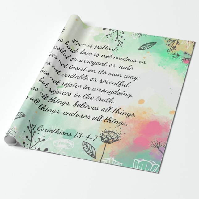 Papel De Presente 1 Corintianos 13: 4-7 (Desenrolado)