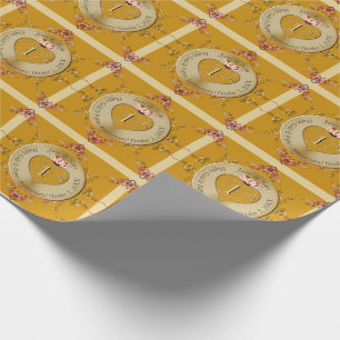 Papel De Presente 1rua ou 50º Ouro de Casamento Ochre